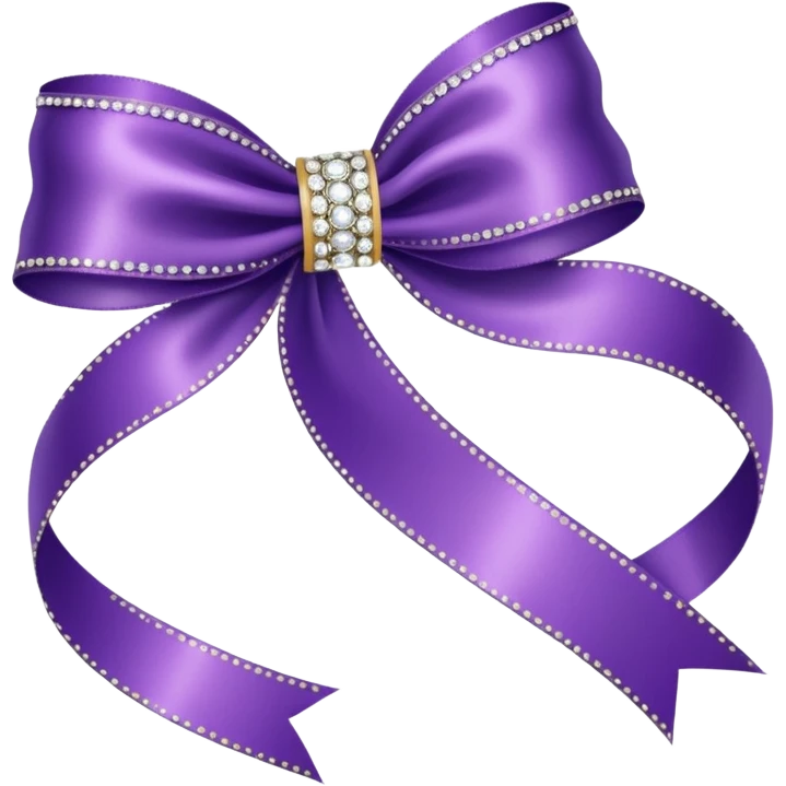 purple ribbon with diamonds emoji