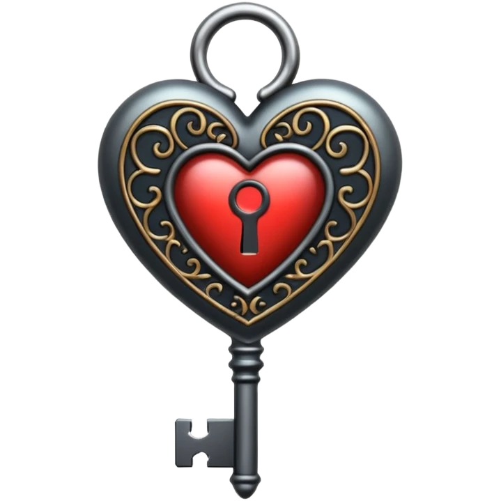 heart with black gothic key emoji