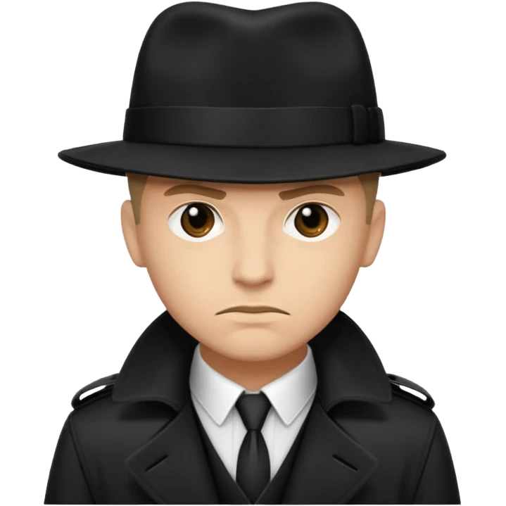 Gangster wearing trench coat emoji