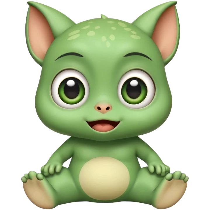 Grogu with silly face emoji