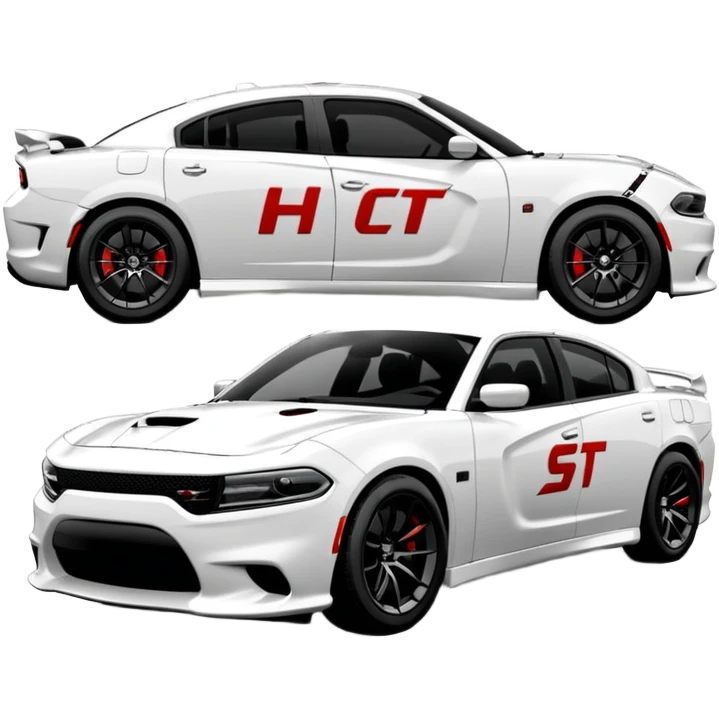 CHARGER DOSH HellCat SRT white and Pattern on the side of the logo ...