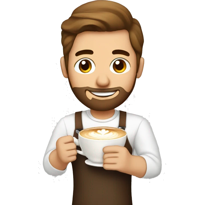 Man making a latte with latte art  emoji