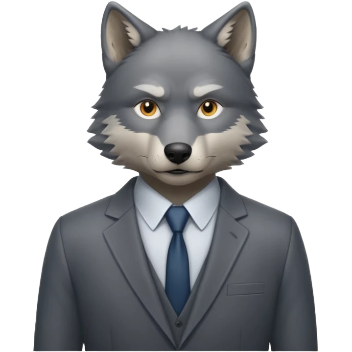 emoji of  wolf  with human body thinking emoji