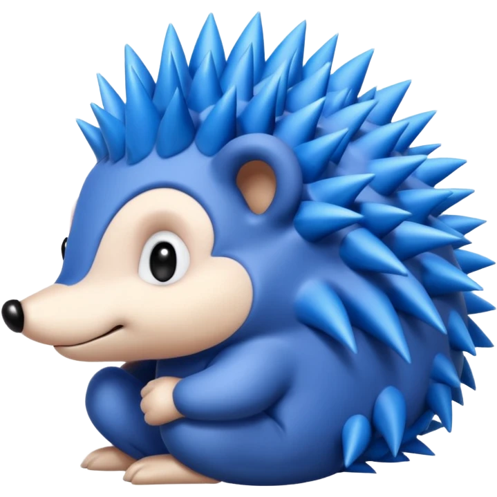  A blue hedgehog with 6 spines only face no whiskers emoji