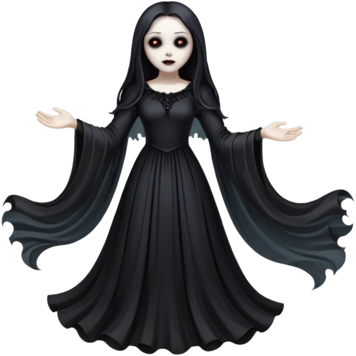 Dead ghost, black gothic style emoji
