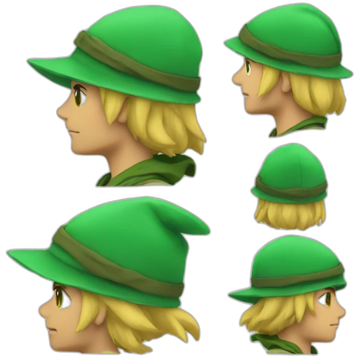 Link solo with his green hat emoji
