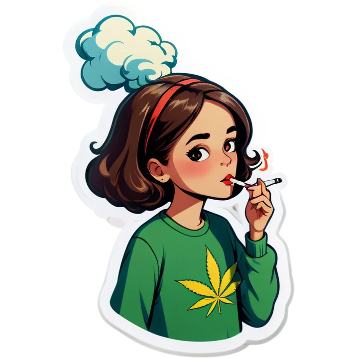 Girl smoking weed emoji