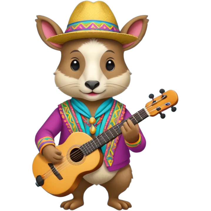 un animal péruvien qui joue de la musique emoji