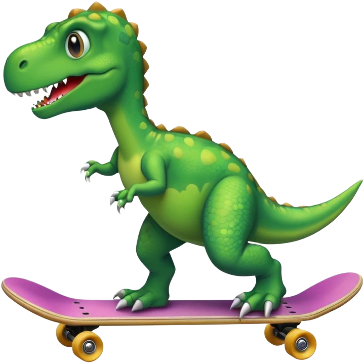 Dinosaur on a skateboard emoji