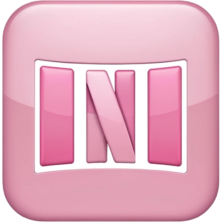 Netflix aesthetic "N" logo in pastel pink emoji