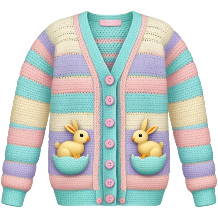 pastel crocheted easter cardigan emoji