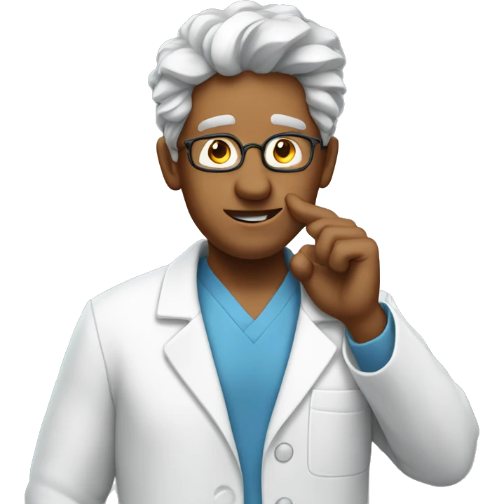 man in lab coat scratching their head emoji