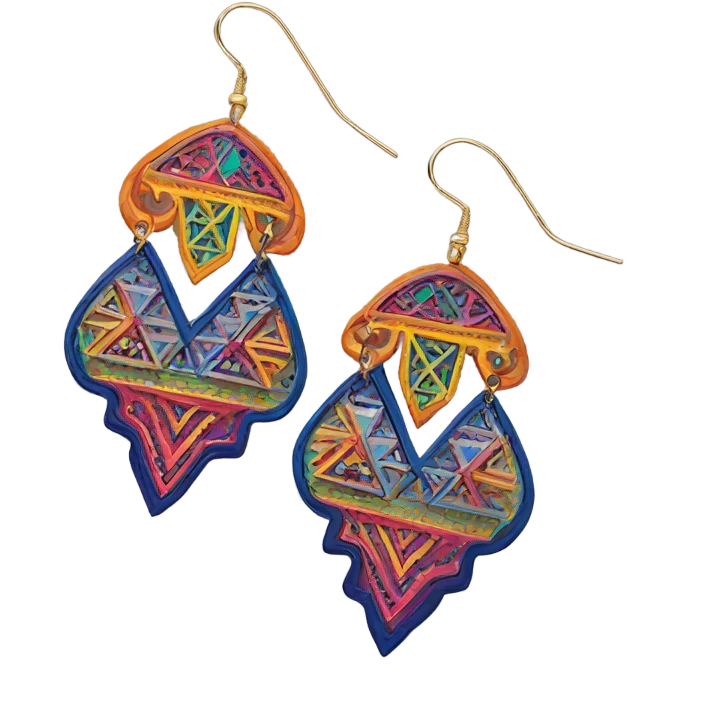 colorful weird earrings emoji