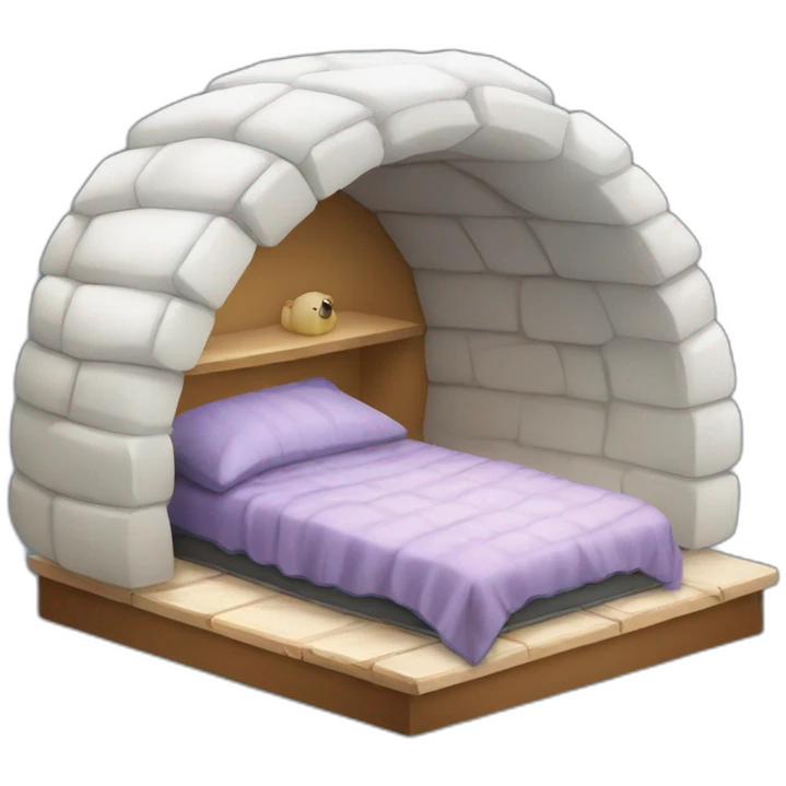 igloo with sleeping bed emoji