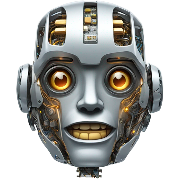 high-tech realistic robot emoji