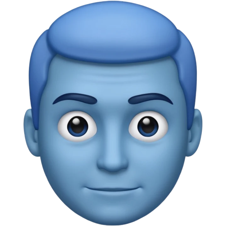 emoji of a racially ambiguous man, who looks serious. no skin color ...