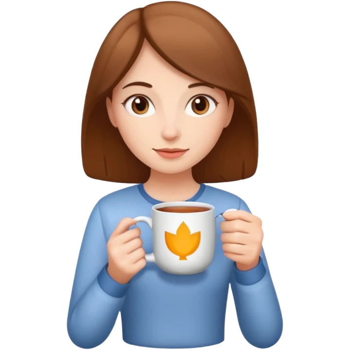 Девушка с кружкой чая emoji