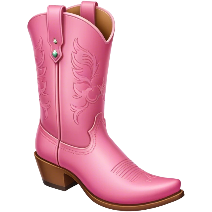 Pink cow boy boot emoji