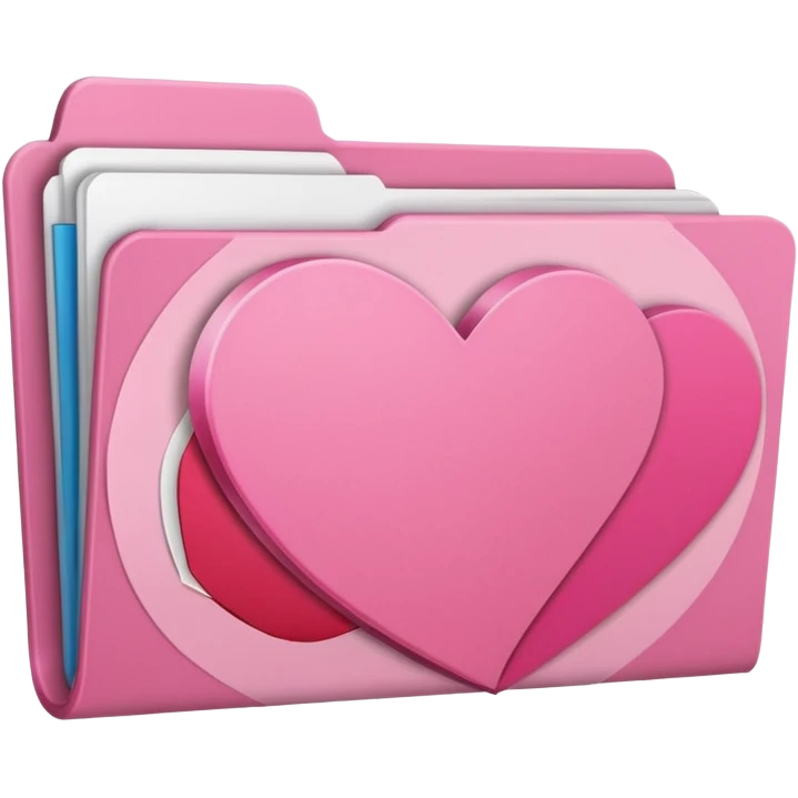 file folder pink with heart emoji