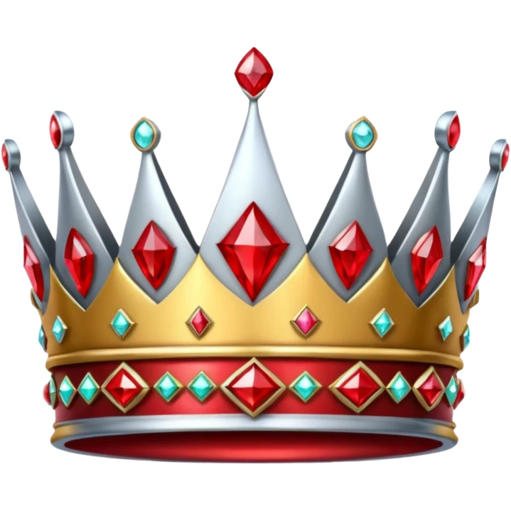 sliver crown with red gems more gems emoji