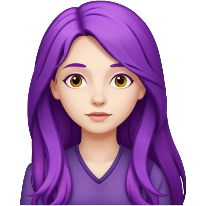 faz menos gótica mas com cabelo roxo comprido emoji