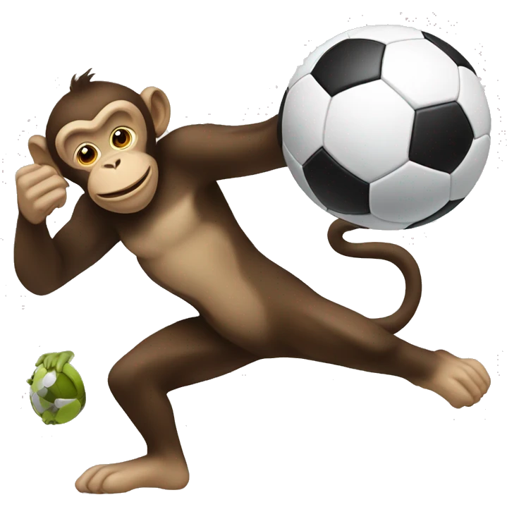 a monkey kicking a soccer ball emoji