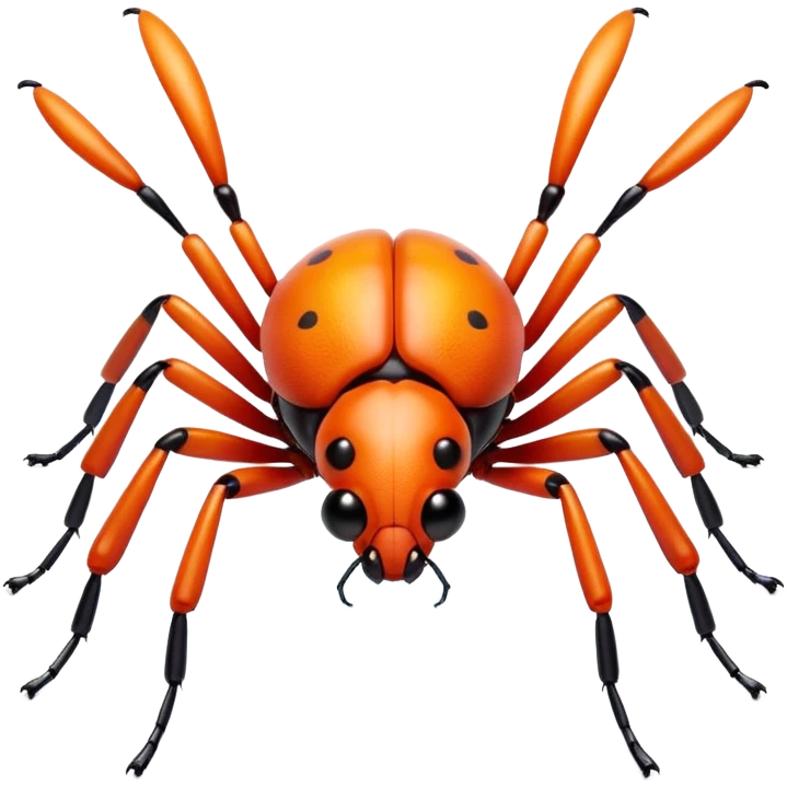 3D iPhone style emoji of a cute bug, colorful and detailed, six legs, shiny exoskeleton, isolated on white background, soft shadows, high detail, playful and cute. emoji