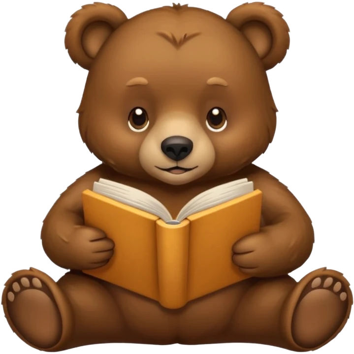 bear reading book emoji