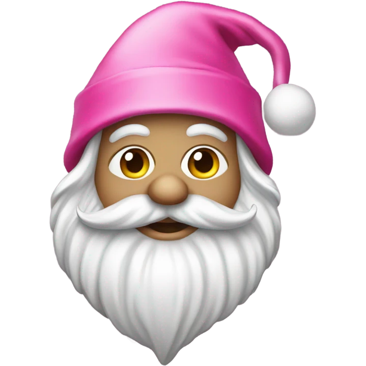 Pink gnome with a Santa hat emoji