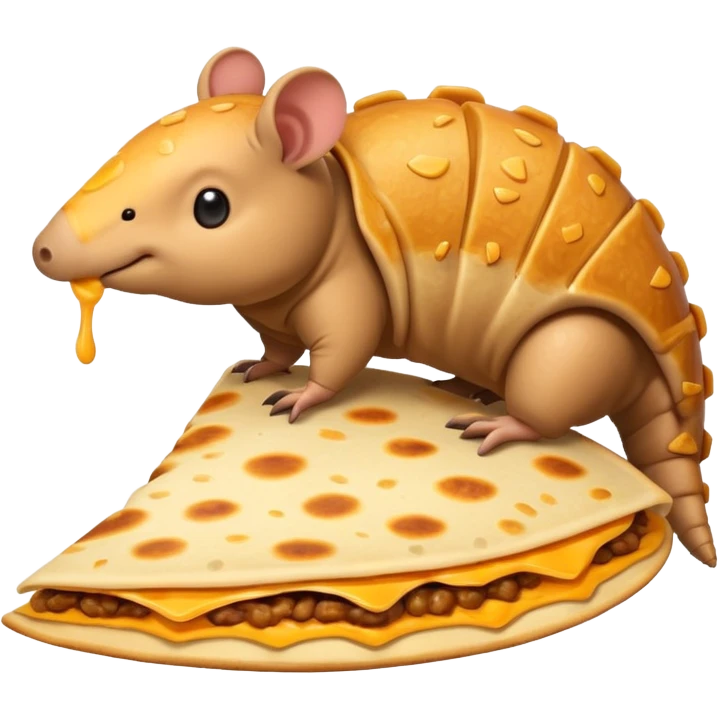 make a blend of a quesadilla and a armadillo emoji
