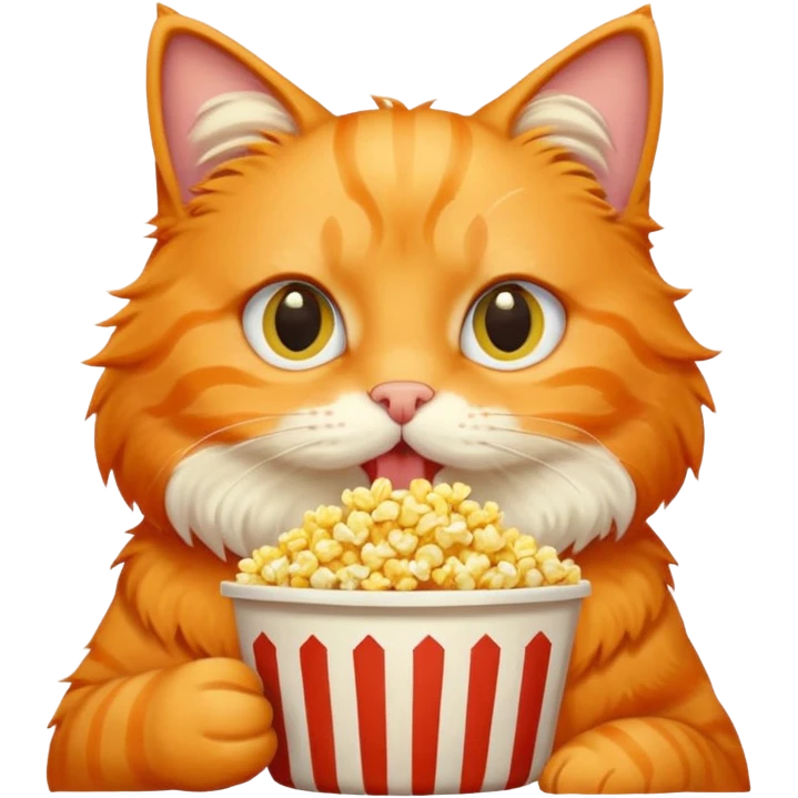 cat eat pop corn emoji