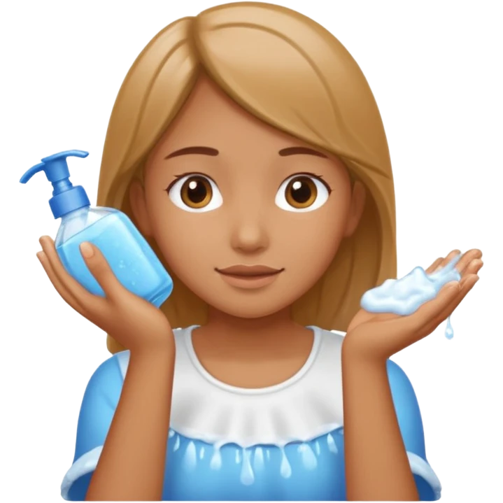 دختری که دارد دست و صورتش را میشورد emoji