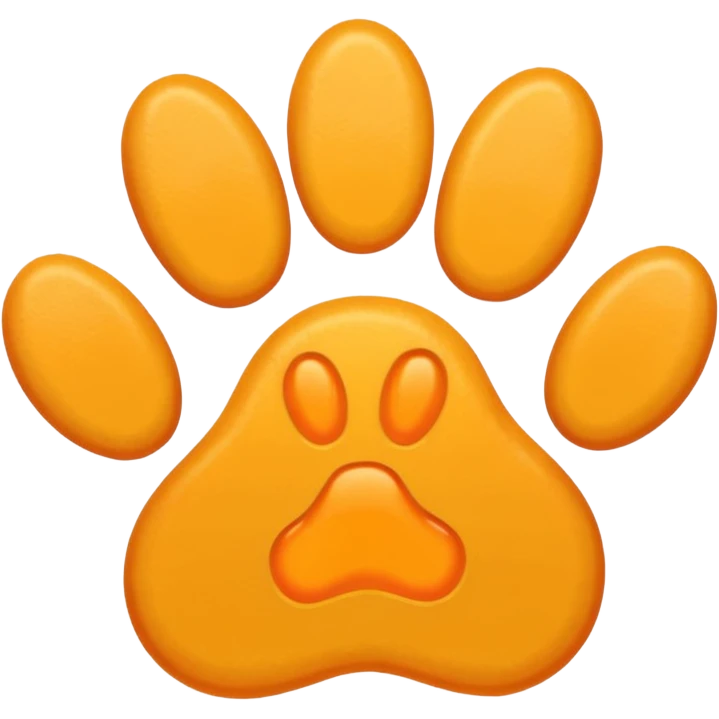 a very light pale pastel yellow-orange pawprint emoji
