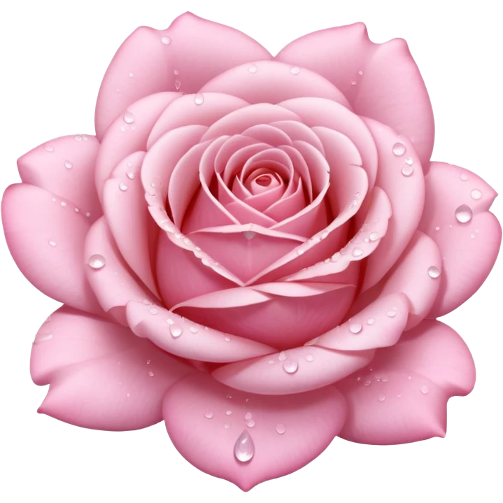 High definition, realistic, pale pink ￼rose, with tiny dew drops  emoji