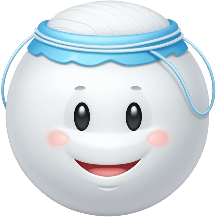 Ball of white dental floss  emoji