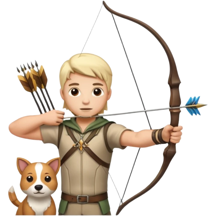 un archer avec une bete de compagnie emoji