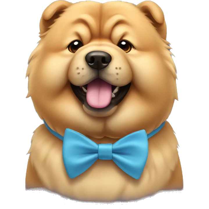 Chow chow dog with a bow tie emoji