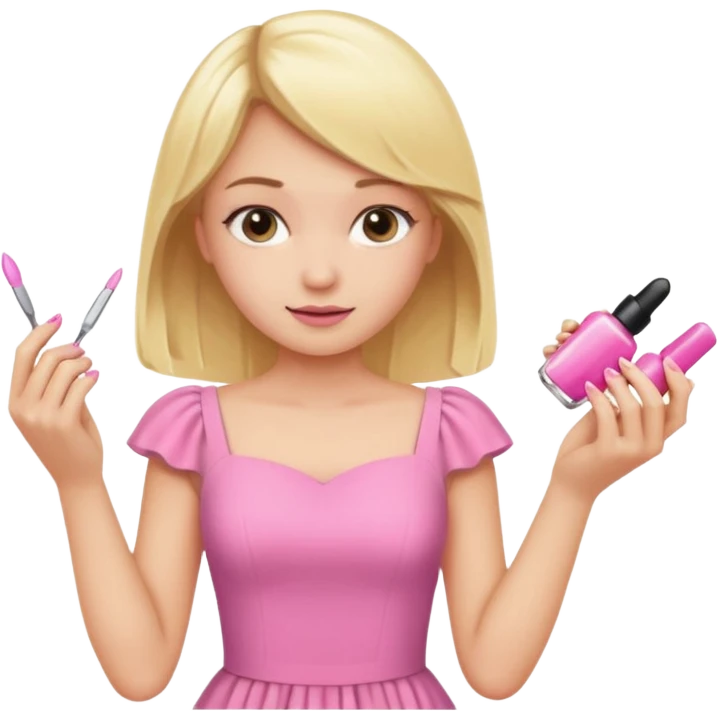 Blondie girl making nails emoji
