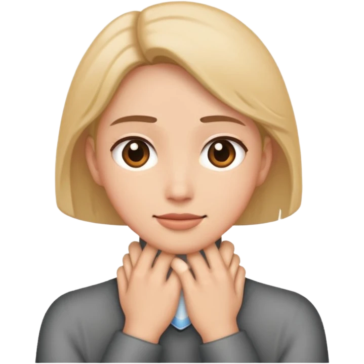 Person putting hands around their neck  emoji