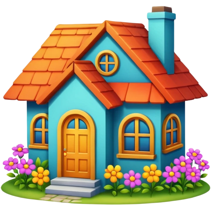 çiçekli ev emoji