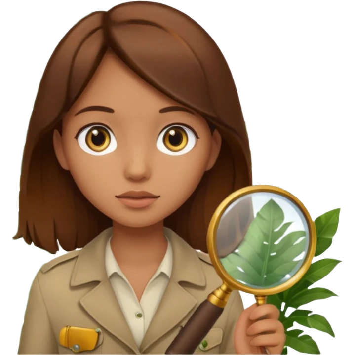 a girl with jungle and magnifying glass emoji