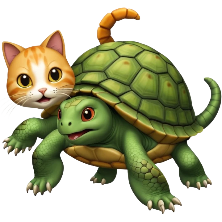 Cat killing turtle emoji