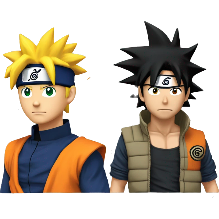 Naruto qui Envoi une orbe d'énergie à Goku emoji