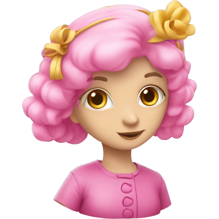 Paperella gialla piccola e carina con il fiocchetto rosa emoji