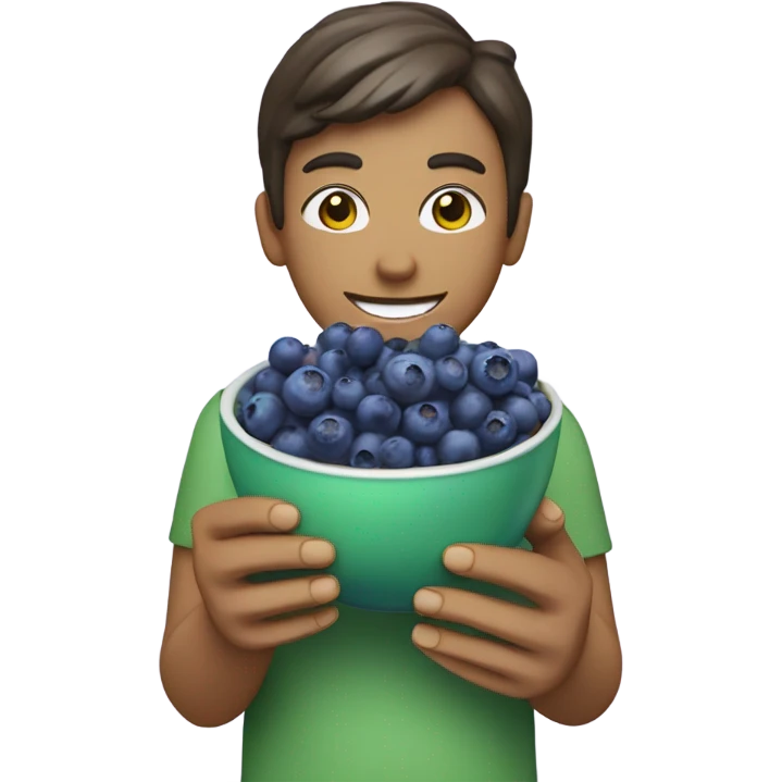 Create a person holding a blueberry matcha emoji