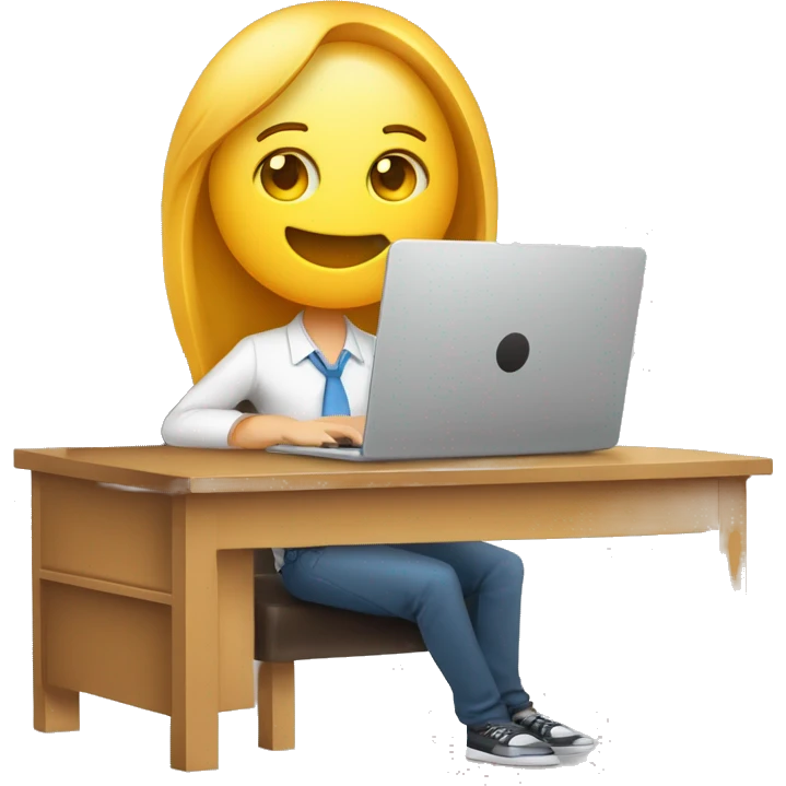 Person sitting in a desk with an open laptop that has written “efarmermac.com” on the open cover and besides the laptop a thick book labeled “SSG 77pgs” on the spine and a phone. emoji