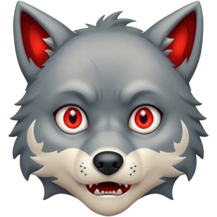 Wolf Boy Red Scared emoji