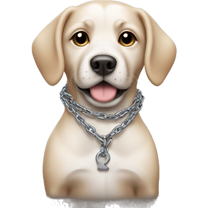Dog wearing chain emoji
