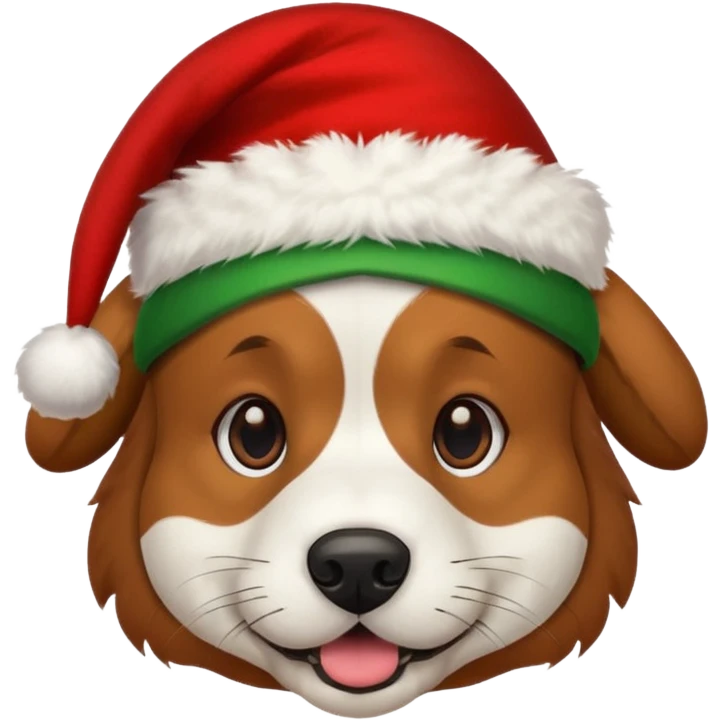 Dog's muzzle with a festive cap emoji
