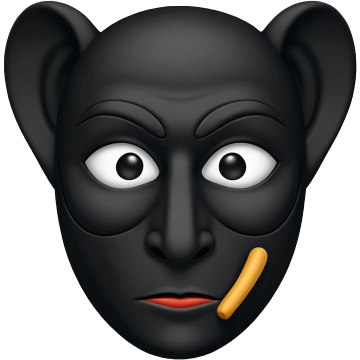 black mask with long nose emoji